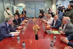 Hoy, en una reunión con representantes del sector, en Burela (Lugo)