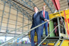 Hoy, en la visita, junto al comisario europeo a los medios que el Gobierno aporta al programa europeo de incendios forestales 