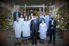 Hoy, durante su visita a las instalaciones en Aravaca (Madrid)