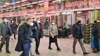 Hoy, durante la visita a Biomarket, en Barcelona