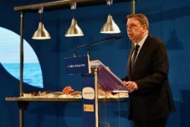 En la presentación de la campaña “Un país infinito en productos del mar y recetas” que ha tenido lugar en la sede ministerial