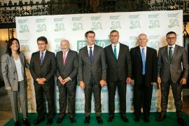 En el acto conmemorativo del 50 aniversario de la cooperativa láctea FEIRACO en Santiago de Compostela 