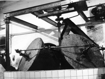 Olivo, almazara de la Cooperativa del Campo de Arjona (Jaén).<br/>Autor: Eufrasio Martínez Valero. 1959. MAPA.<br/>