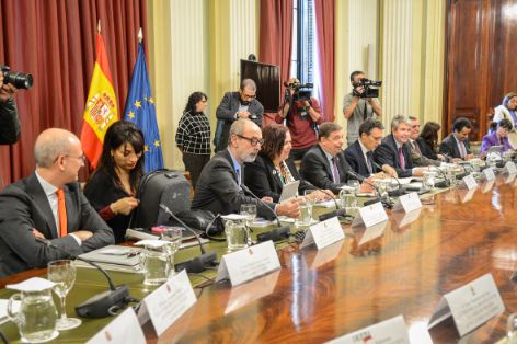 Hoy, en una reunión para explicar el Consejo de Ministros de la UE del lunes