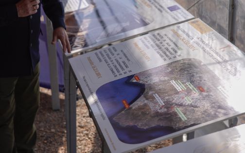 Hoy, en una visita a las obras de regadío en Níjar (Almería)