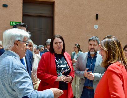 Hoy, en la inauguración de la nueva sede de la Red Castellano Manchega de Desarrollo rural, en Brihuega (Guadalajara)