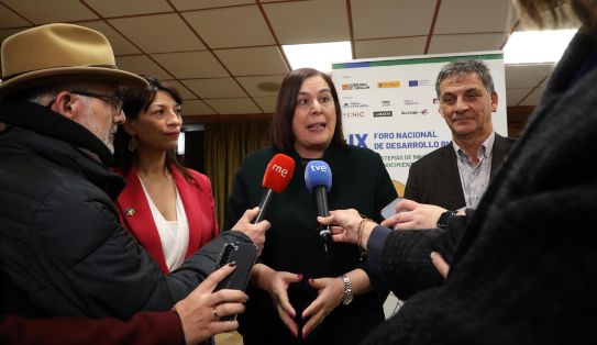 Hoy, en la inauguración del IX Foro Nacional de Desarrollo Rural, en Zaragoza  