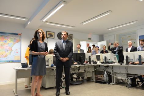 Hoy en Madrid, en el Centro de Operaciones que gestiona el operativo de medios de extinción para apoyo a las CCAA