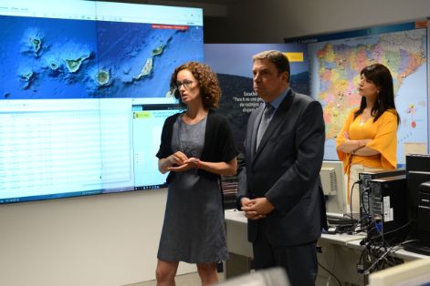 Hoy en Madrid, en el Centro de Operaciones que gestiona el operativo de medios de extinción para apoyo a las CCAA