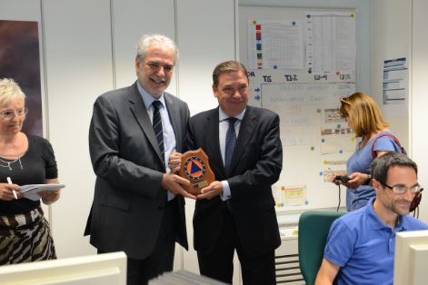 Hoy, en la visita, junto al comisario europeo a los medios que el Gobierno aporta al programa europeo de incendios forestales 