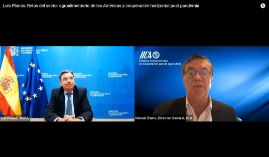 En el encuentro, por videoconferencia, con el director de IICA 