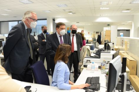 Hoy, en las visita a las instalaciones del grupo