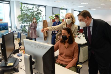 Hoy, en las visita a las instalaciones del grupo