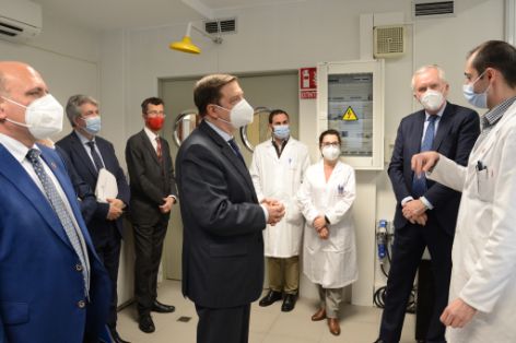 Hoy, durante su visita a las instalaciones en Aravaca (Madrid)