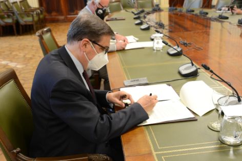 Durante la firma de un convenio con Feagas
