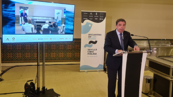 Hoy, en la clausura del Encuentro de los Mares, en Marbella