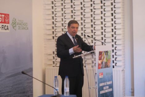 Hoy, en la clausura de las jornadas del grupo de trabajo del sector agroalimentario UGT-FICA, en Córdoba