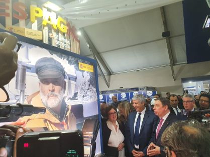 En su visita al Salón Halieutis, en Agadir (Marruecos)