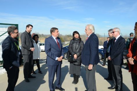 Hoy, en una visita a la planta tecnológica de experimentación de microalgas de  Algaenergy