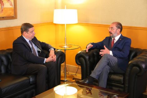 Hoy, en una visita a la Feria Internacional de Producción Animal de Zaragoza  