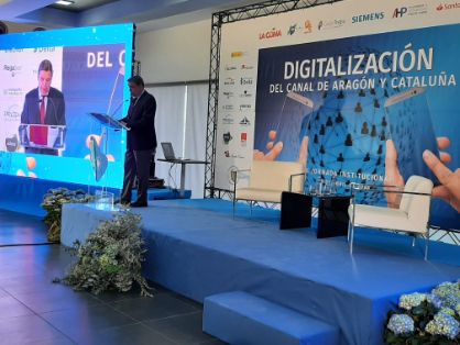 Hoy, en Fraga (Huesca) en una jornada sobre digitalización del canal de Aragón y Cataluña