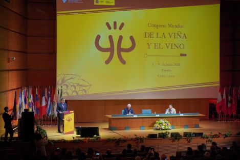 Hoy, en la inauguración del 44º Congreso Mundial de la Viña y el Vino, en Cádiz