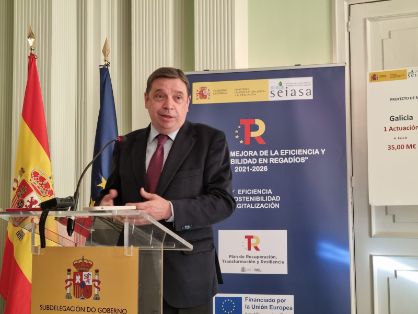 En Ourense, en el acto de firma de un convenio para modernizar regadíos