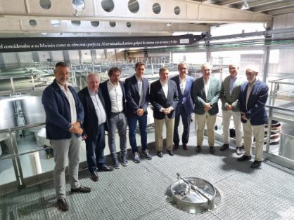 Hoy, en su visita a Bodegas Habla, en Trujillo (Cáceres) 