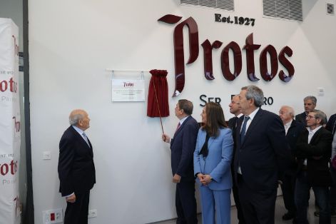 Hoy, en la inauguración de la Bodega Protos en Cubillas de Santa Marta (Valladolid)
