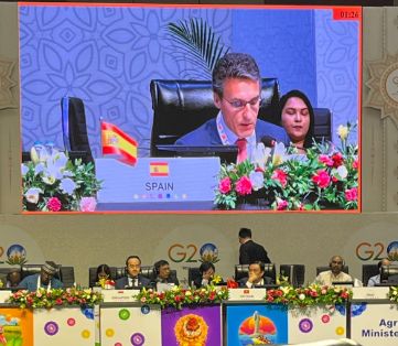 Hoy, en Hyderabad (India), en la reunión ministerial de Agricultura del G20