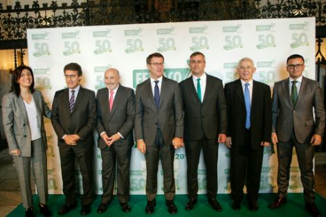 En el acto conmemorativo del 50 aniversario de la cooperativa láctea FEIRACO en Santiago de Compostela 
