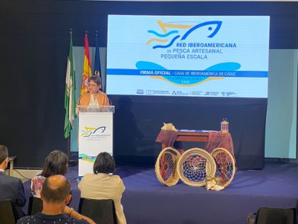 EN LA INAUGURACIÓN DEL ENCUENTRO INTERNACIONAL DE PESCA ARTESANAL DE PEQUEÑA ESCALA, EN CONIL DE LA FRONTERA (CÁDIZ)  