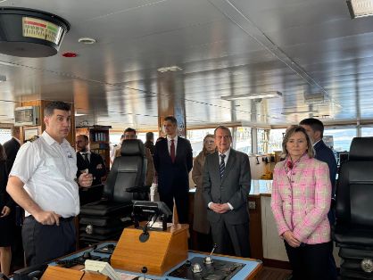 Hoy, en Vigo, en el acto de conmemoración del XXV aniversario del buque oceanográfico Vizconde de Eza