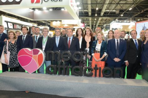 Hoy, en la inauguración de la VI feria Meat Attraction en Madrid