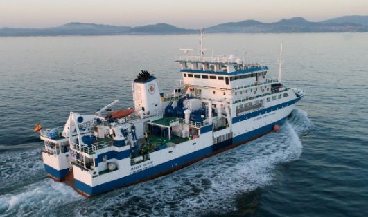 A bordo del buque oceanográfico Miguel Oliver