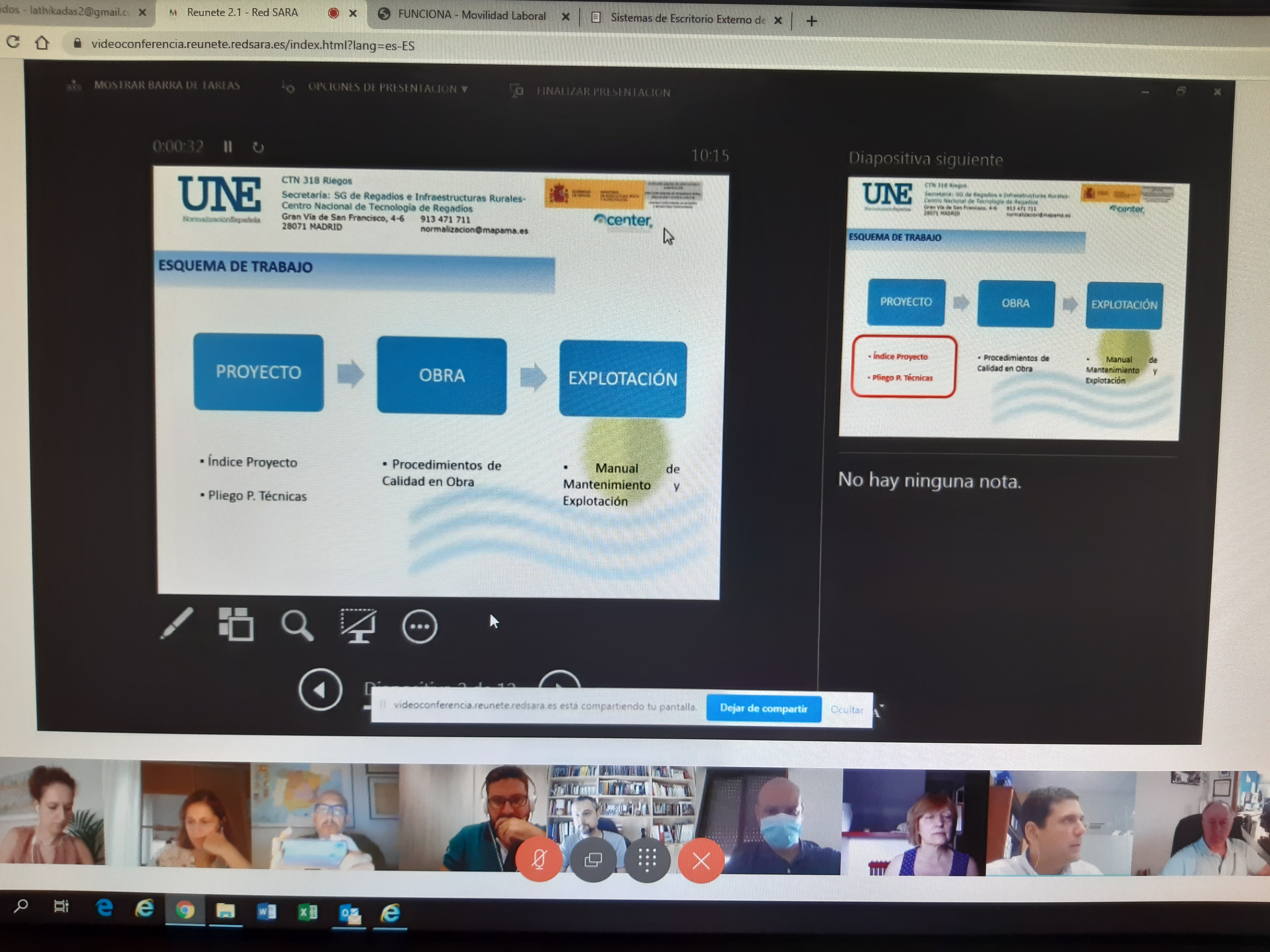 REUNIÓN TELEMÁTICA DEL GRUPO DE TRABAJO 7 DEL CTN 318 “RIEGOS”