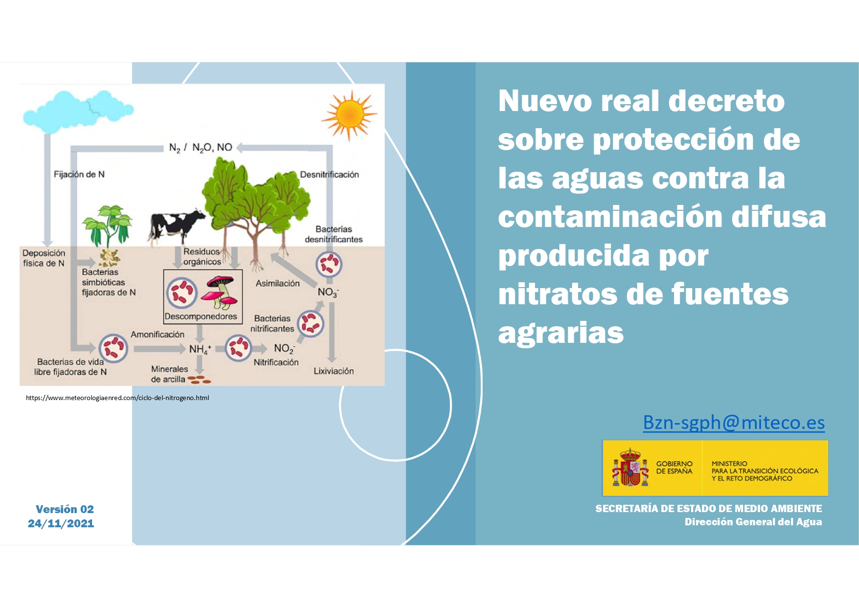 JORNADA “LA GESTIÓN DE LA CONTAMINACIÓN DIFUSA POR NITRATOS EN LA AGRICULTURA DE REGADÍO”