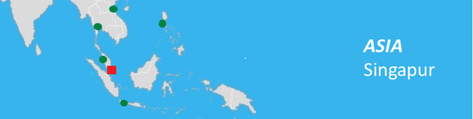 Mapa del Sureste Asiático Singapur