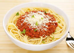 Espaguetis con picadillo de barbacoa